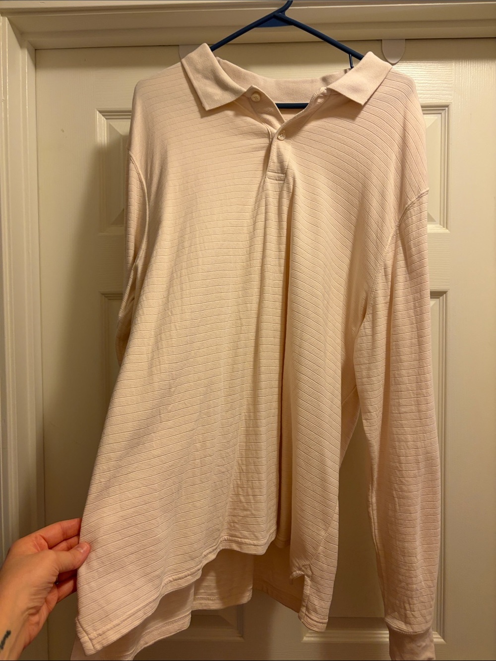 Goodfellow & Co Long Sleeve Polo in Light Beige